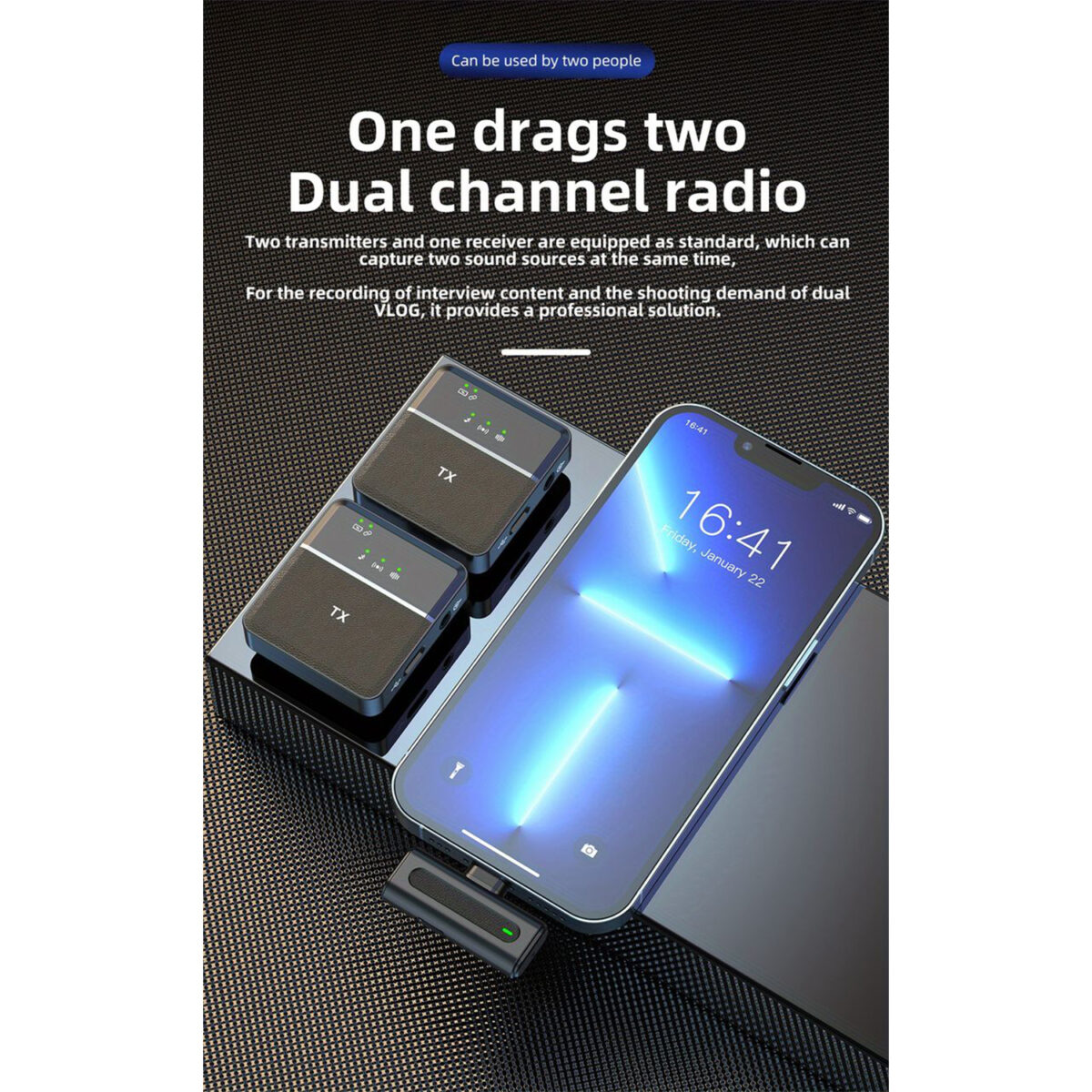 ست میکروفن یقه ای مدل SX8 Dual Mic Type-C