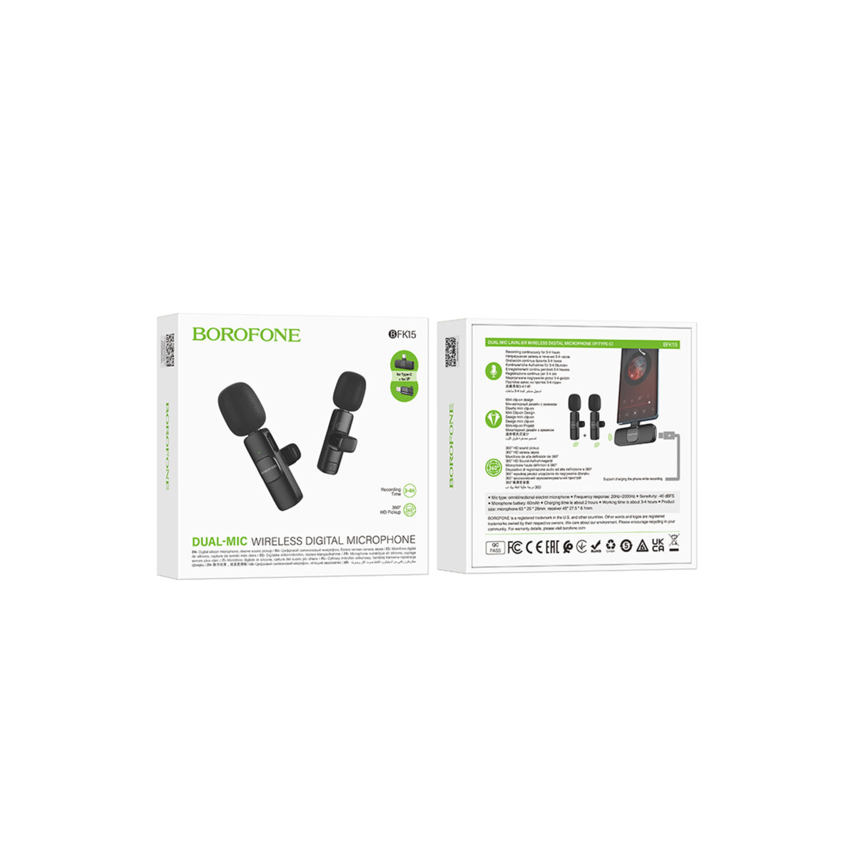 میکروفن بی سیم بروفون مدل BFK15 WIRELESS TYPE-C/IPHONE