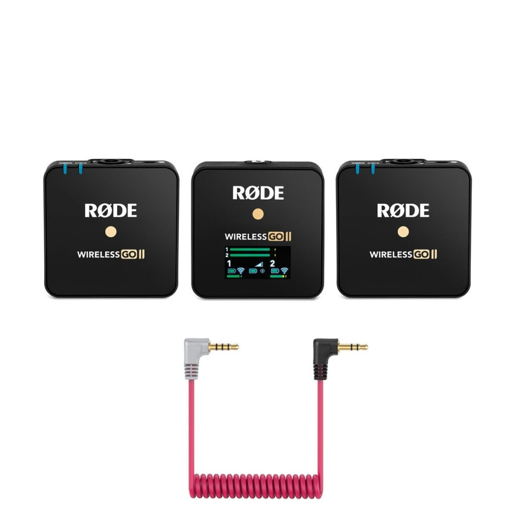 ست میکروفن بی سیم رود مدل Rode Wireless Go II همراه با کابل اتصال موبایل 3.5mm Rode SC7