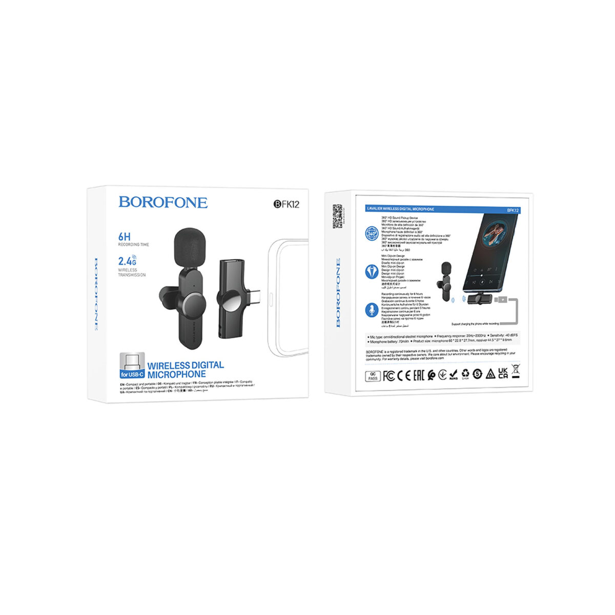 میکروفن یقه ای بروفون مدل BFK12 FOR TYPE-C