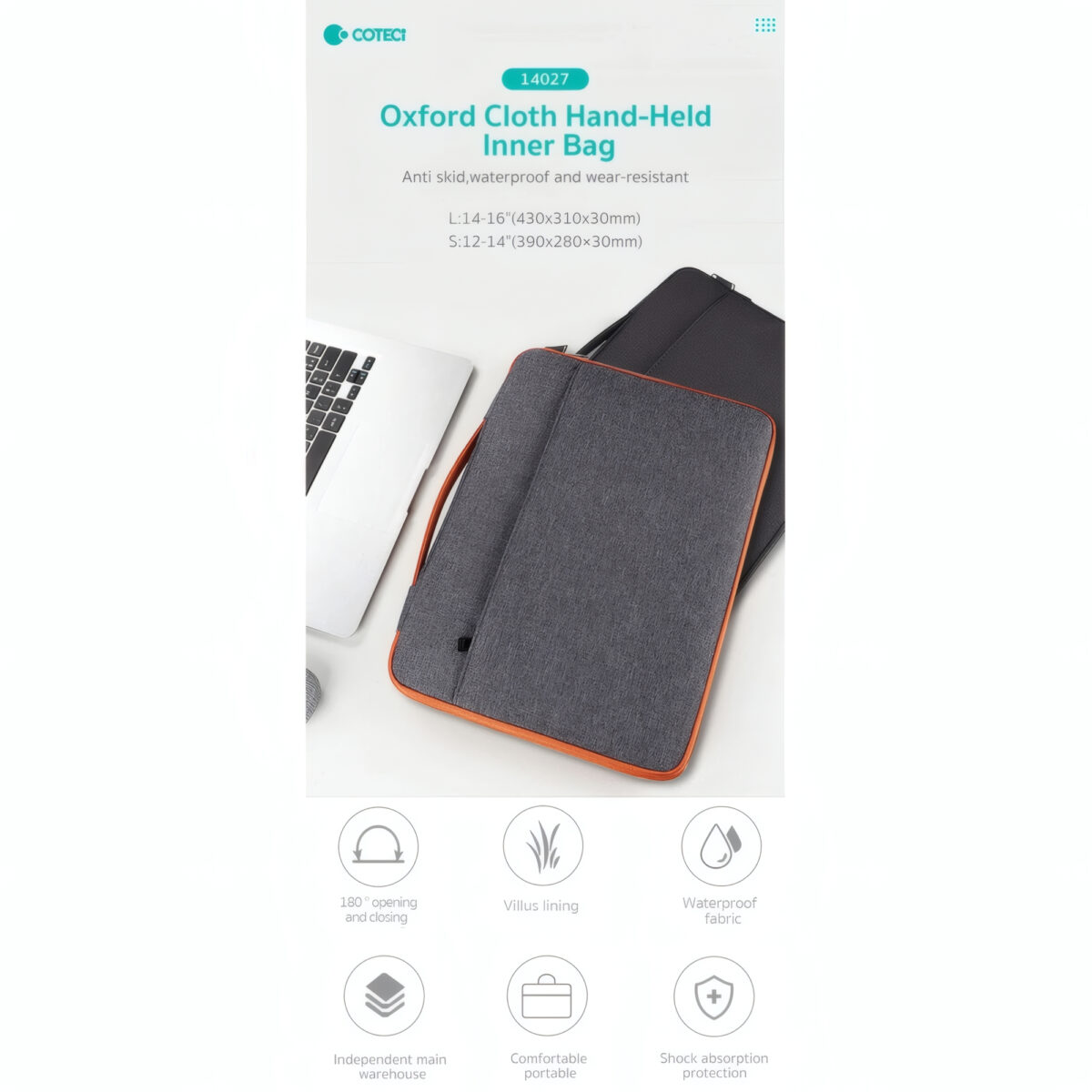 کیف لپ تاپ کوتتسی مدل Oxford Cloth مناسب برای لپ تاپ 12 اینچی