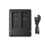 شارژر باتری دوربین مدل H-9 مناسب برای دوربین ورزشی گوپرو Hero 9 به همراه 2 عدد باتری لیتیومی قابل شارژ
