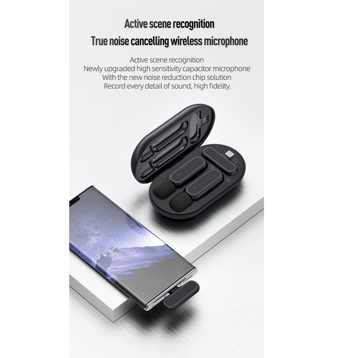 میکروفن یقه ای بی سیم مدل K61 Dual Lightning بسته 2 عددی