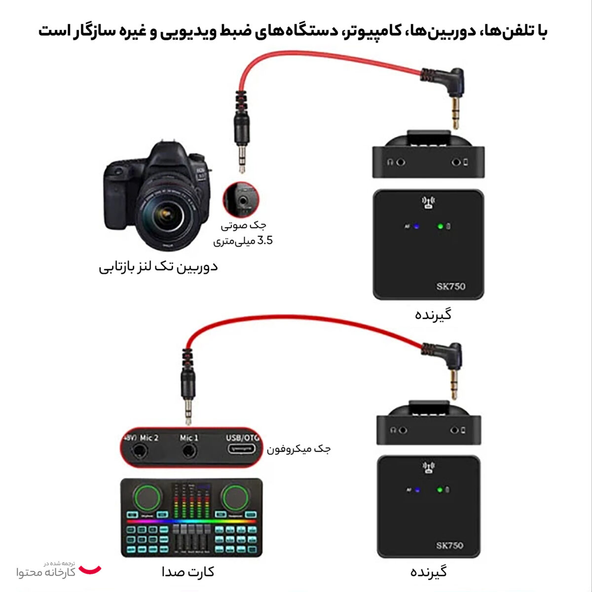 میکروفن بی سیم مدل SK750 NEW PACK بسته دو عددی