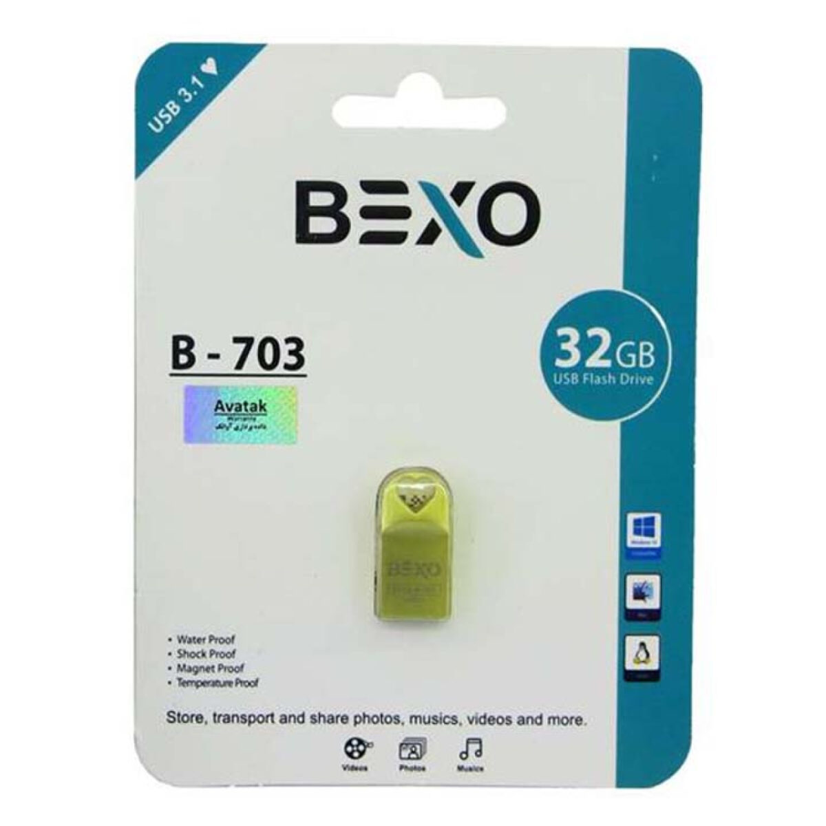 فلش مموری USB 3.0 بکسو مدل B-703-USB 3.0 ظرفیت 32 گیگابایت